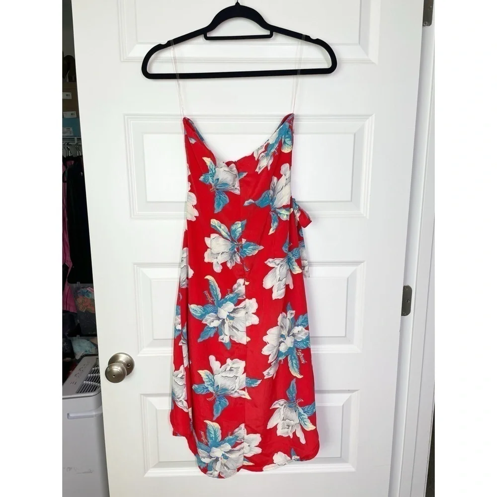 New Pink Lily Steal a Kiss Floral Strapless Mini Dress in Red Women’s Size Small